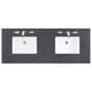 James Martin Vanities Breckenridge 60" Double Bathroom Vanity in Serenity Blue with 3 cm Charcoal Soapstone Quartz Top and Rectangular Sinks, , large