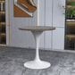 Leisuremod LeisureMod Verve Collection 27 Round Dining Table, White Base with Dark Maple MDF Top, , large