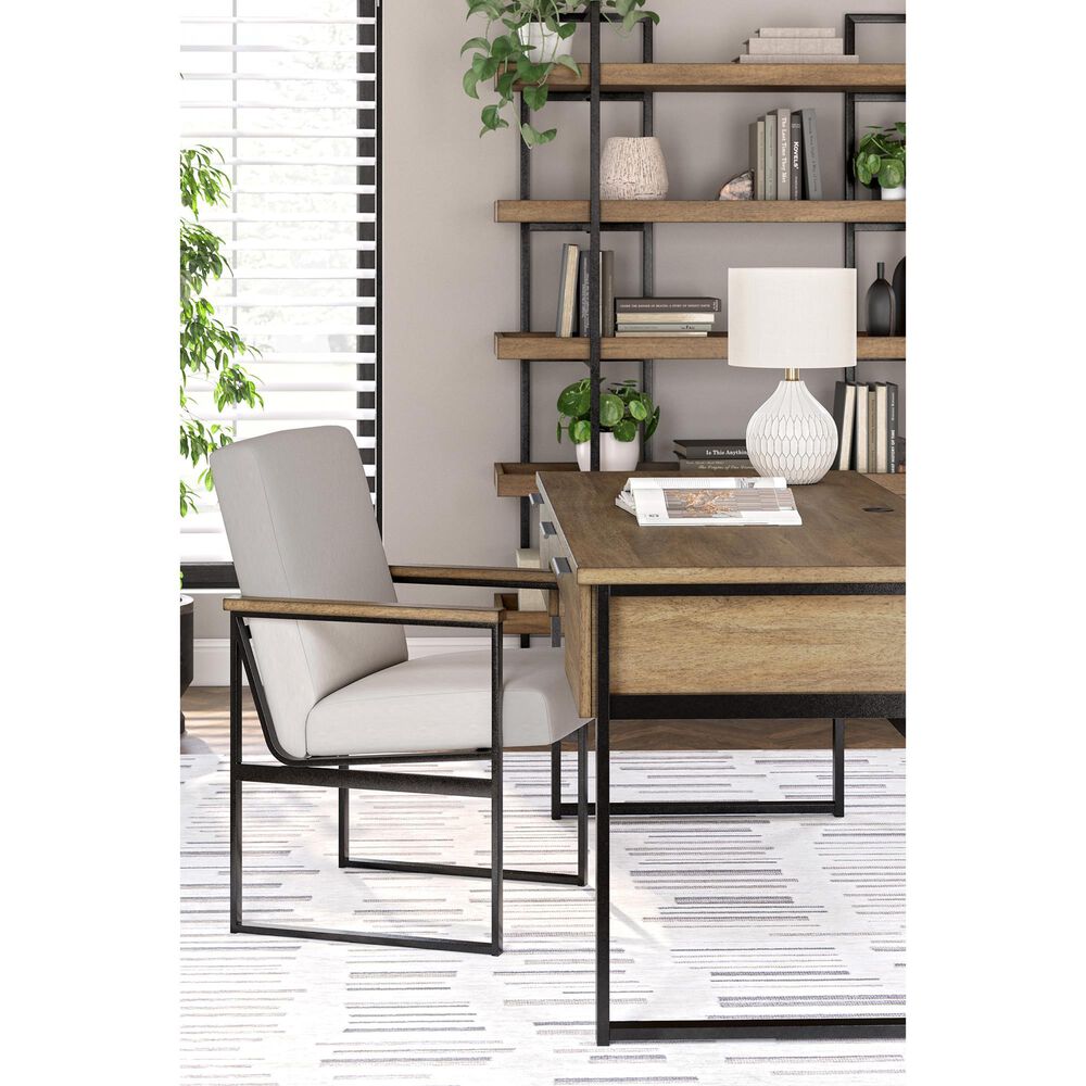 Ashley Montia Desk Chair in Gunmetal Gray and Light Brown, , large