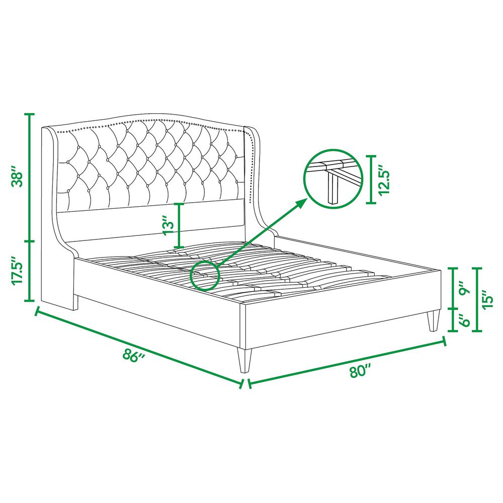 Jennifer Taylor Home Coverley King Platform Bed in Silver Gray NFM