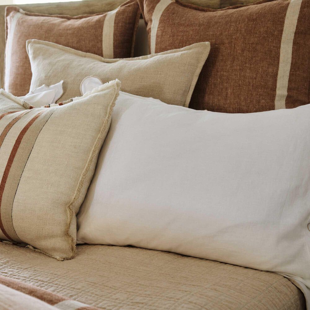 Pom Pom At Home Rory 28" x 36" Big Pillow with Insert in Terra Cotta and Flax, , large