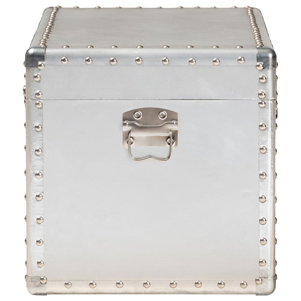 Baxton Studio Serge Storage Trunk in Silver, , large