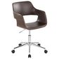 LumiSource Margarite Swivel Task Chair with Espresso Faux Leather Cushion in Chrome, , large