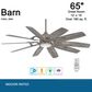 Minka-Aire Barn 65" Ceiling Fan with LED Light in Burnished Nickel, , large
