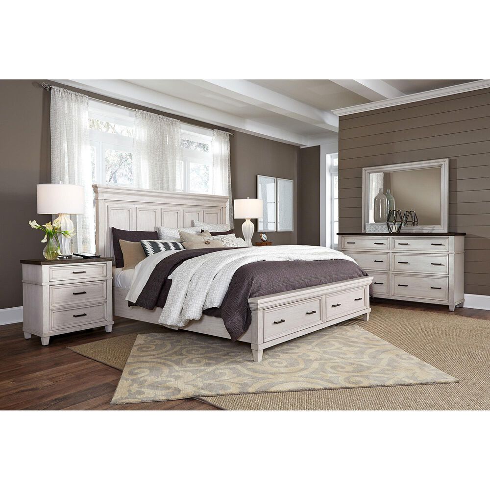 Riva Ridge Caraway Queen Storage Bed in Aged Ivory, , large