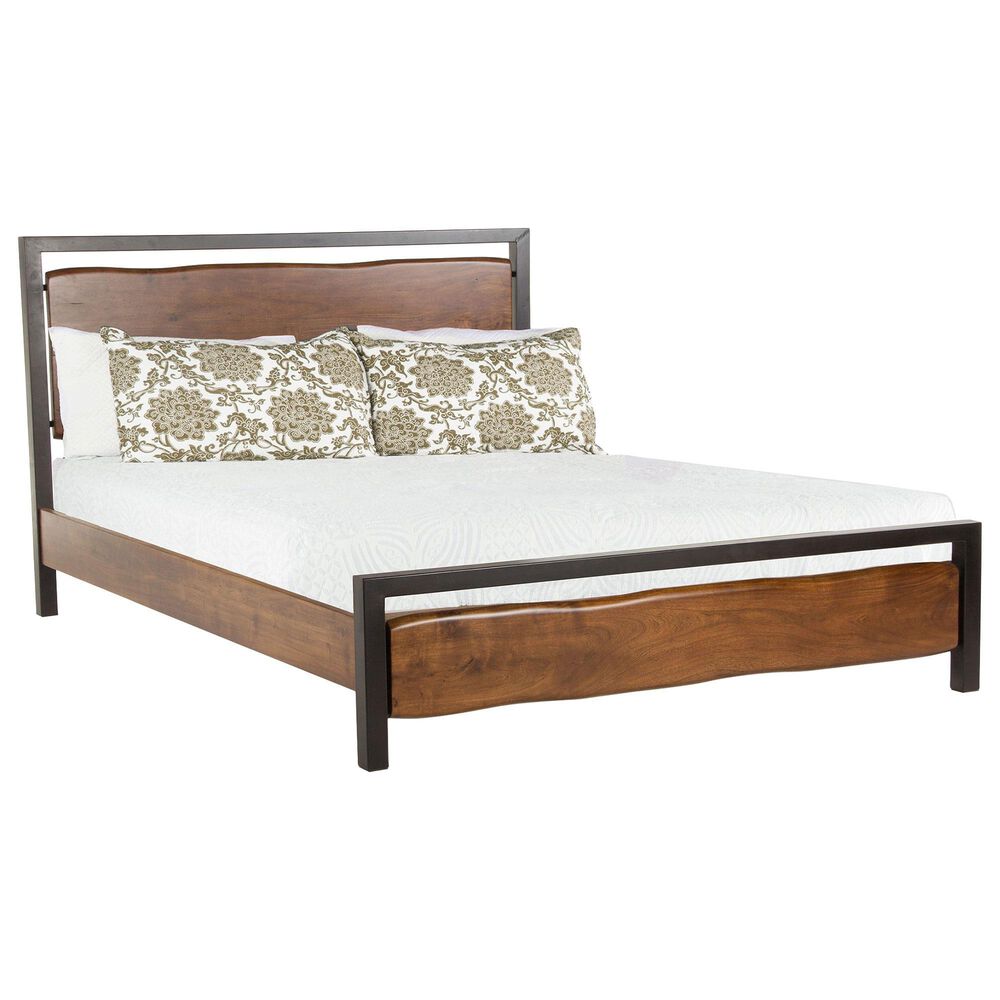 Home Trends & Design Aspen Queen Platform Bed in Walnut and Antique Zinc, , large
