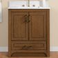 37B Lucerne 30" Single Bathroom Vanity in Dark Maplewood with Marble Top and Backsplash, , large