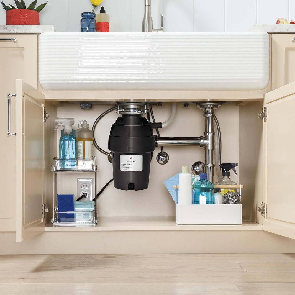 GE Appliances 1 HP Continuous Feed Corded Garbage Disposal in Black, , large