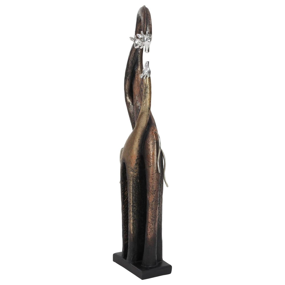 Maple and Jade Eclectic Giraffe Sculpture in Copper, Brass and Silver, , large