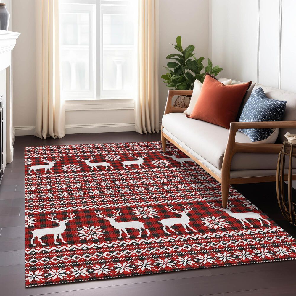 Dalyn Rug Company Wonderland WN28 3&#39; x 5&#39; Red Indoor/Outdoor Area Rug, , large