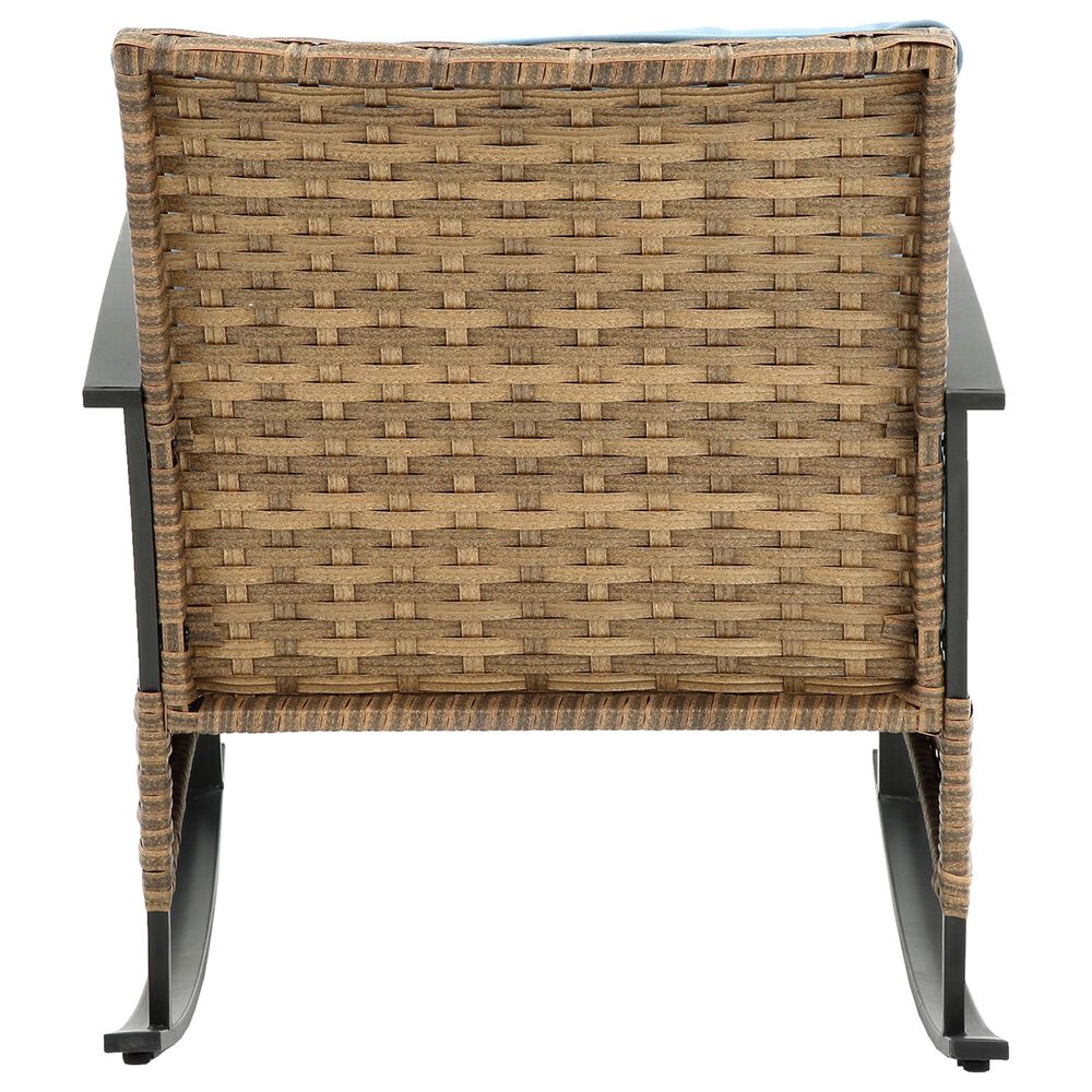 Hearth and Haven 3-Piece Patio Chat Set with Gray Cushion in Black, , large