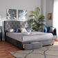 Baxton Studio Caronia Queen Upholstered Storage Bed in Grey, , large