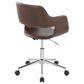 LumiSource Margarite Swivel Task Chair with Espresso Faux Leather Cushion in Chrome, , large