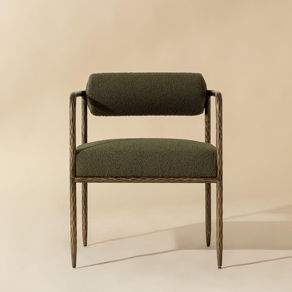 Club Collection By Sunpan Ajani Arm Chair with Copenhagen Olive Cushion in Antique Brass, , large