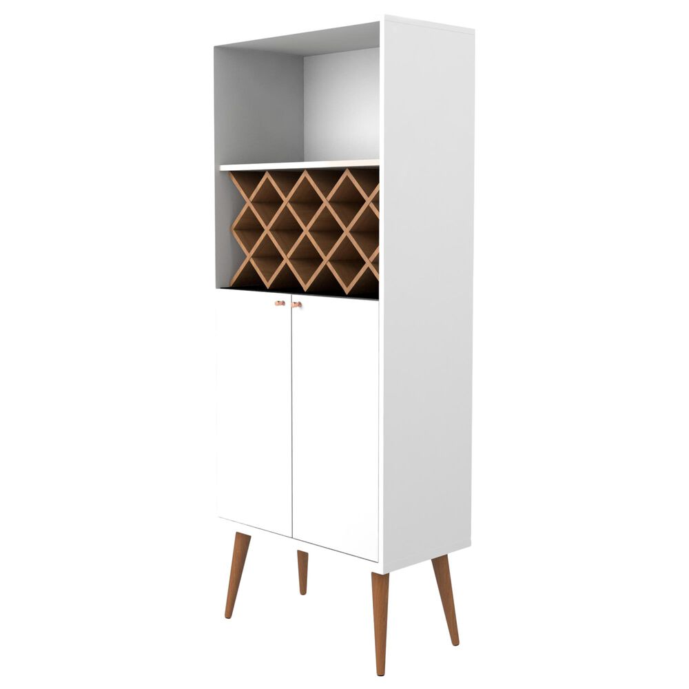 Dayton Utopia 10-Bottle Wine Rack China Storage Closet in White Gloss and Maple Cream, , large
