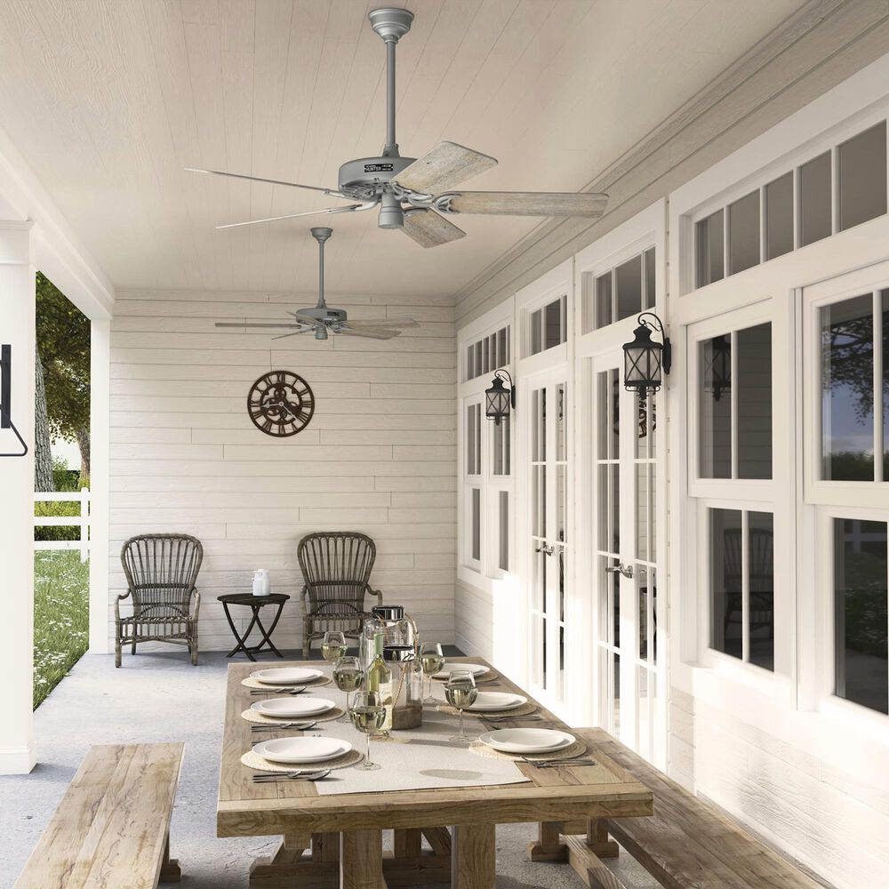 Hunter Original 52&quot; Outdoor Ceiling Fan in Matte Silver, , large