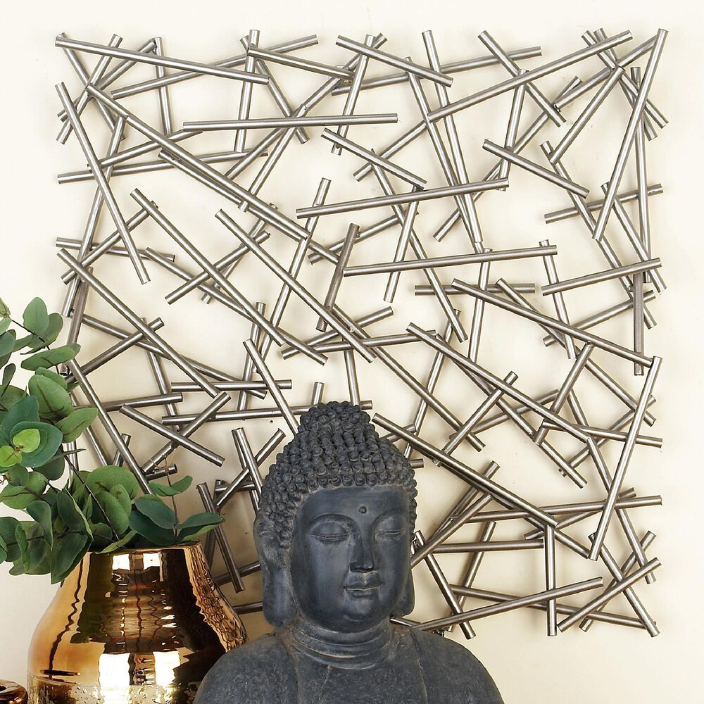 Maple and Jade 20&quot; x 20&quot; Wall Decor in Silver, , large