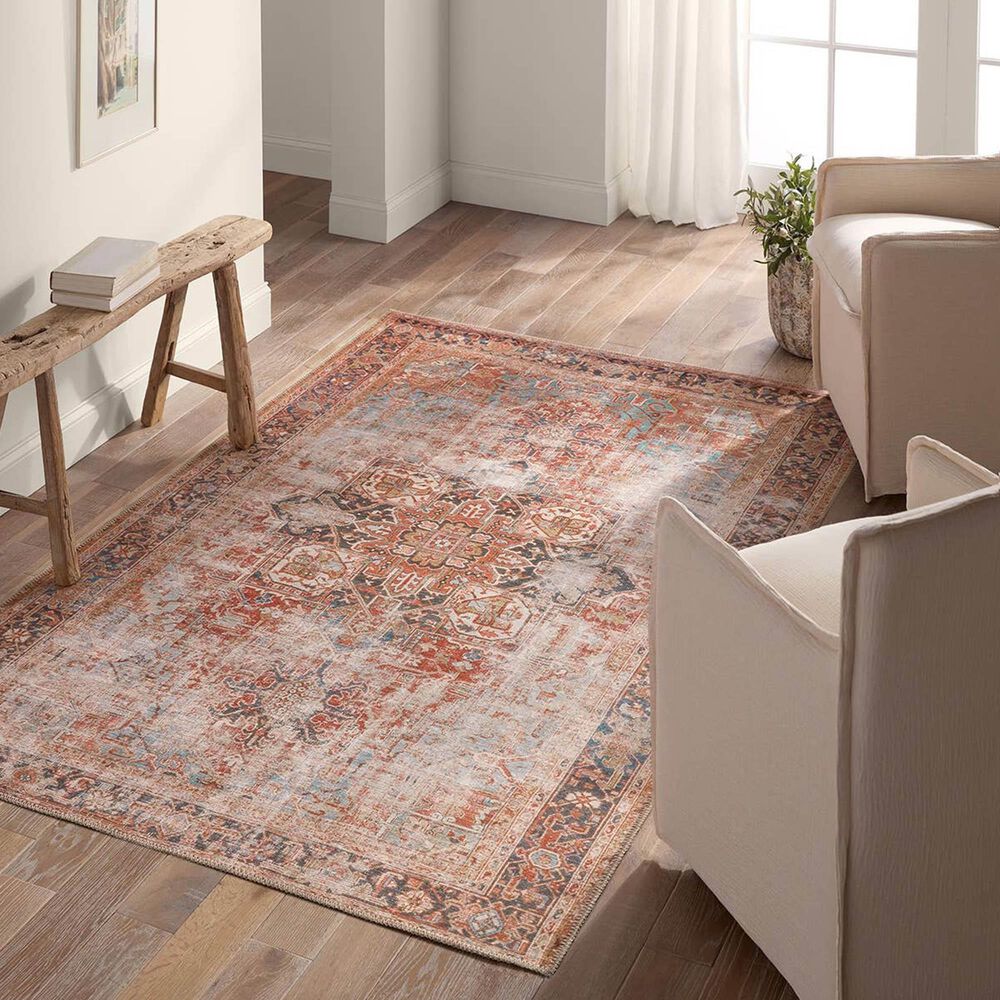 Jaipur Garcia Matias 6&#39; x 9&#39; Moonbeam, Plum Kitten, High Rise, Bombay Brown and Oil Blue Area Rug, , large