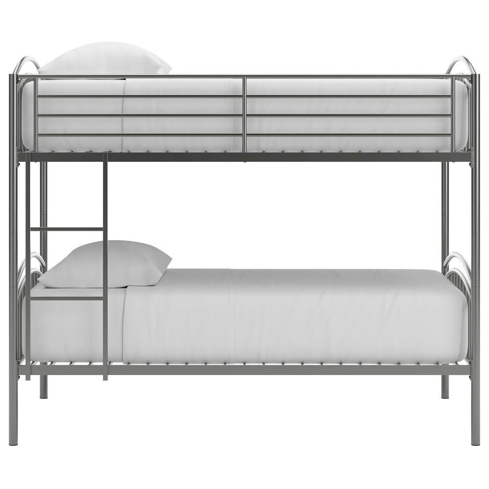 Ashley Lanceburg Twin over Twin Bunk Bed with Ladder in Gray, , large