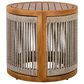 Hearth and Haven Outdoor Round Acacia Wood Side Table with Handwoven Rope Accents in Natural, , large