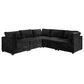 Noviland HOMLUX 5-Piece Mod Sectional with Chaise in Black, , large