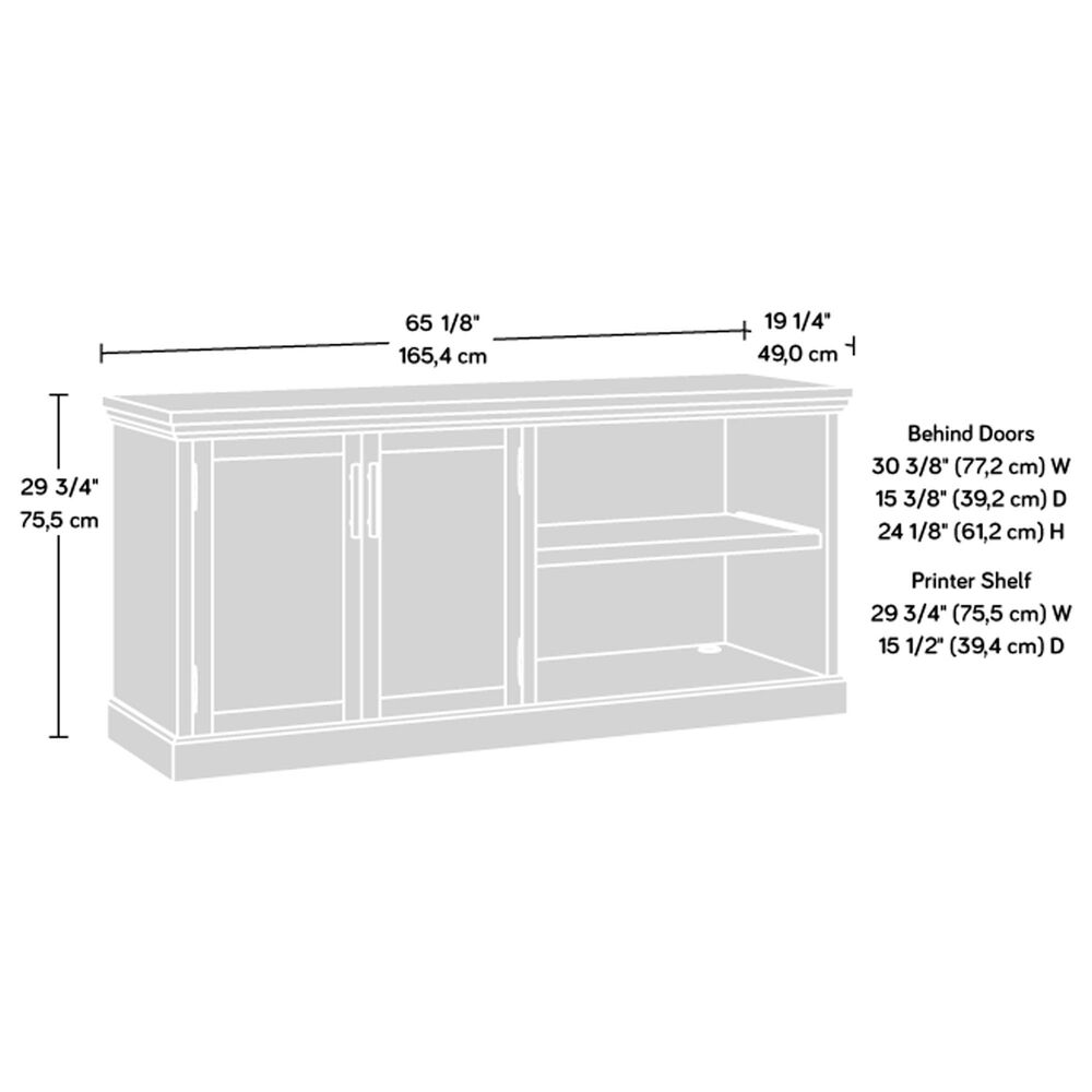 Sauder Aspen Post Credenza Desk with Hutch in Prime Oak, , large