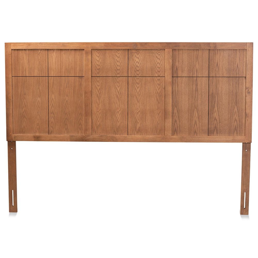 Baxton Studio Monroe King Panel Headboard in Ash Walnut, , large