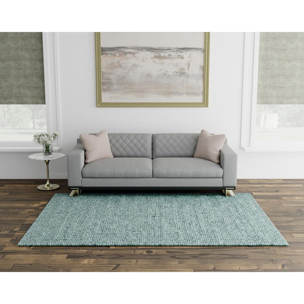 Kas Oriental Rugs Pave Cornerstone 5&#39; x 7&#39;6&quot; Ivory and Blue Area Rug, , large