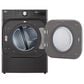 LG 9 Cu. Ft. Smart Wi-Fi Enabled Front Load Electric Dryer with TurboSteam in Black Steel, , large