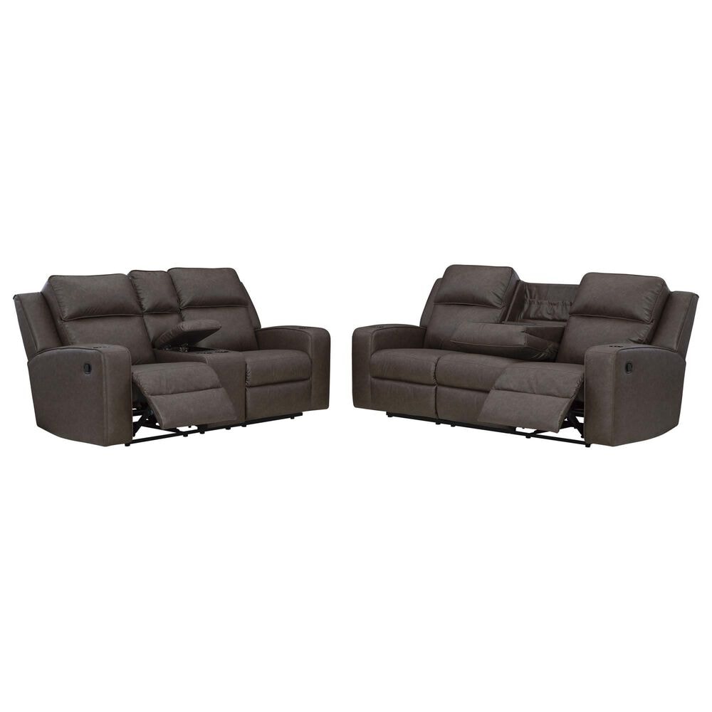Ashley Lavenhorne 2-Piece Manual Reclining Living Room Set in Umber, , large