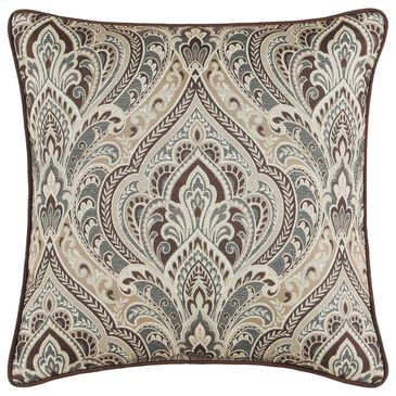 J. Queen New York Maren 18" Square Throw Pillow in Antique Gold, Beige, and Chocolate, , large