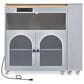 HOMLUX 56" Kitchen Island with Extended Table in Grey, , large