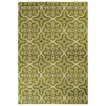 Central Oriental Terrace Tropic Contoy 6"7" x 9"6" Leaf and Snow Area Rug, , large