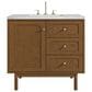 James Martin Laurent 36" Single Bathroom Vanity in Honey Oak with 3 cm Ethereal Noctis Silestone Top and Rectangular Sink, , large