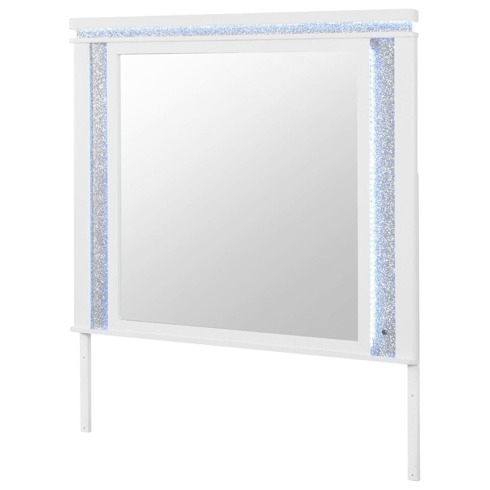Global Furniture USA Alina 9-Drawer Dresser with Mirror in White, , large