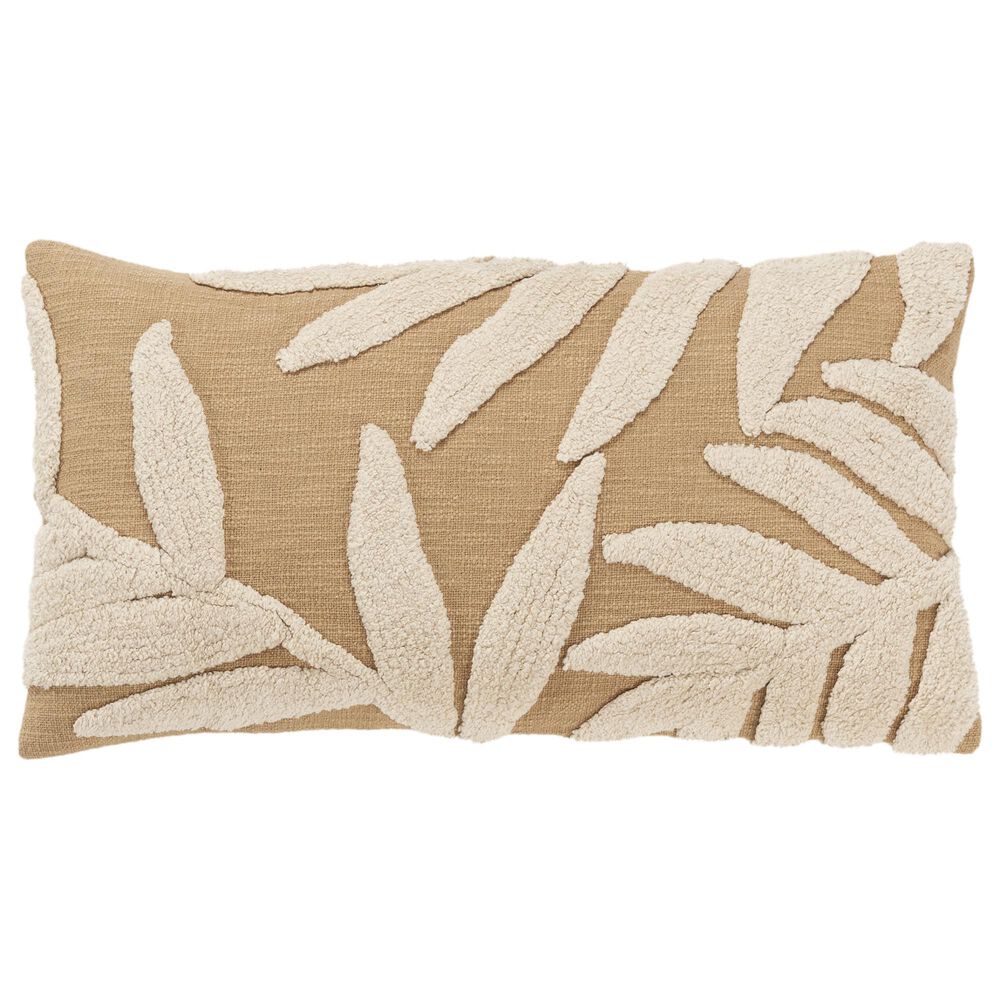 Rizzy Home 14" x 26" Floral Polyester Filled Lumbar Pillow in Gold, , large