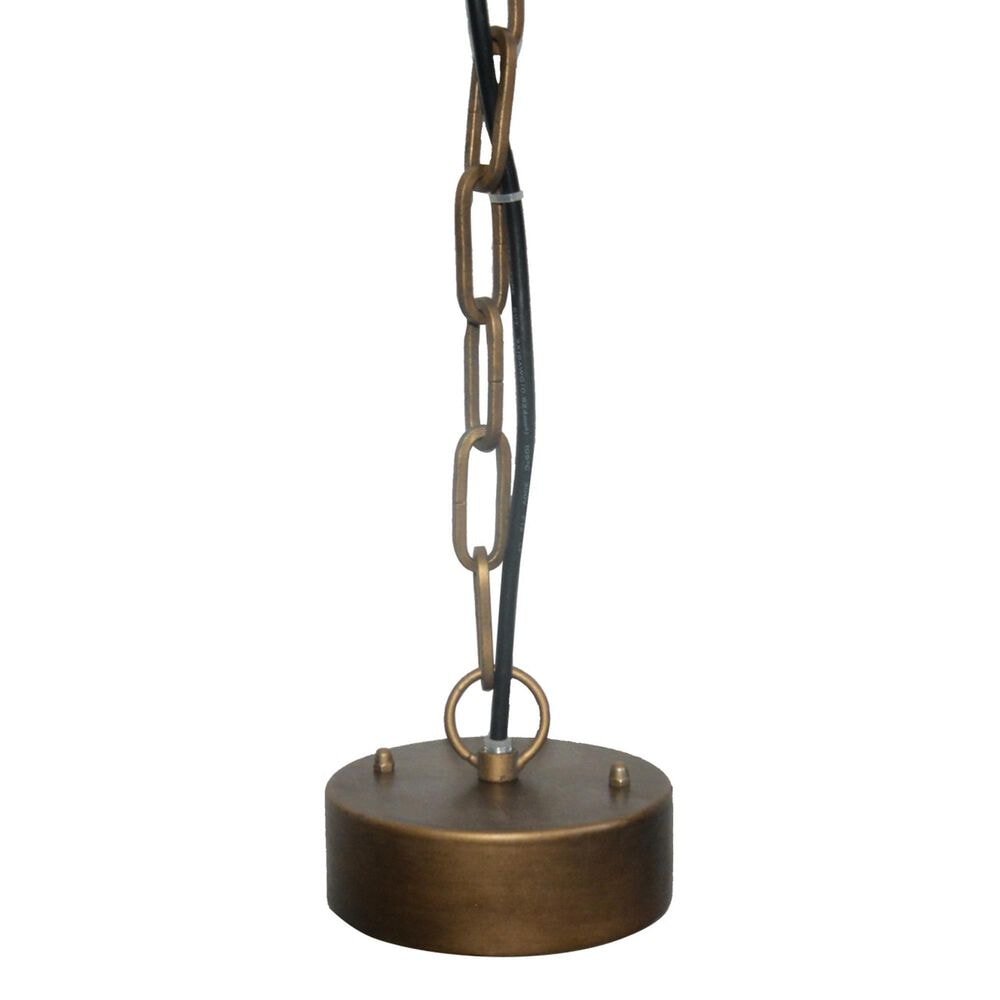 Creative Coop Laurel Draped Wood Bead Chandelier with Brushed Gold and Blue Shade, , large