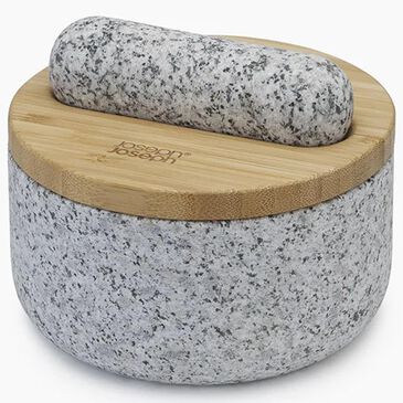 Joseph Joseph Dash Pestle and Mortar with Bamboo Lid in Grey and Brown, , large