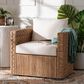 Baxton Studio Rhinos Seagrass Tuxedo Arm Chair in White, , large