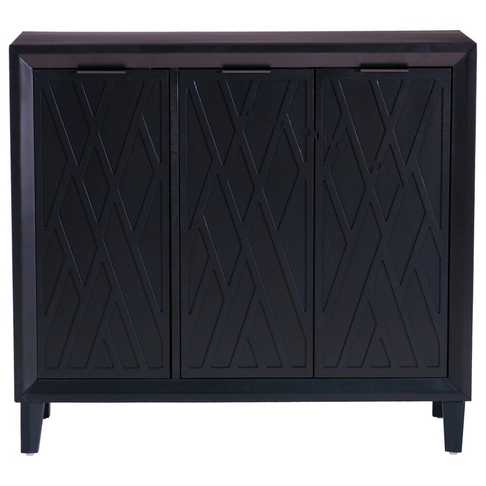 Linon Home Decor Miles 3-Door Accent Cabinet in Midnight Blue, , large