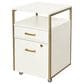 Rta Products Llc Modern Rolling File Cabinet with USB Charging Ports and Power Outlet in White and Gold, , large