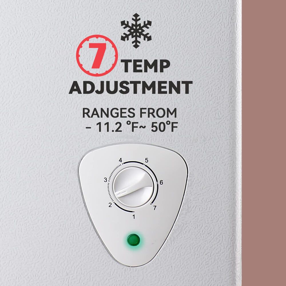 HOMLUX 5 Cu. Ft. Chest Freezer with Adjustable Thermostat in White, , large