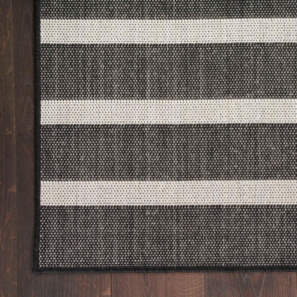 Nourison Positano POS03 Black and Ivory 7&#39; x 10&#39; Indoor/Outdoor Area Rug, , large
