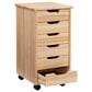 Linon Home Decor Cary 6-Drawer Rolling Cart in Natural, , large