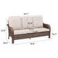 Sunwell Garden 34"H 3-Seater Outdoor Sofa with Curved Armrests and Beige Cushions in Brown, , large