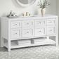 James Martin Vanities Breckenridge 60" Single Bathroom Vanity in Bright White with 3 cm White Zeus Quartz Top and Rectangular Sink, , large