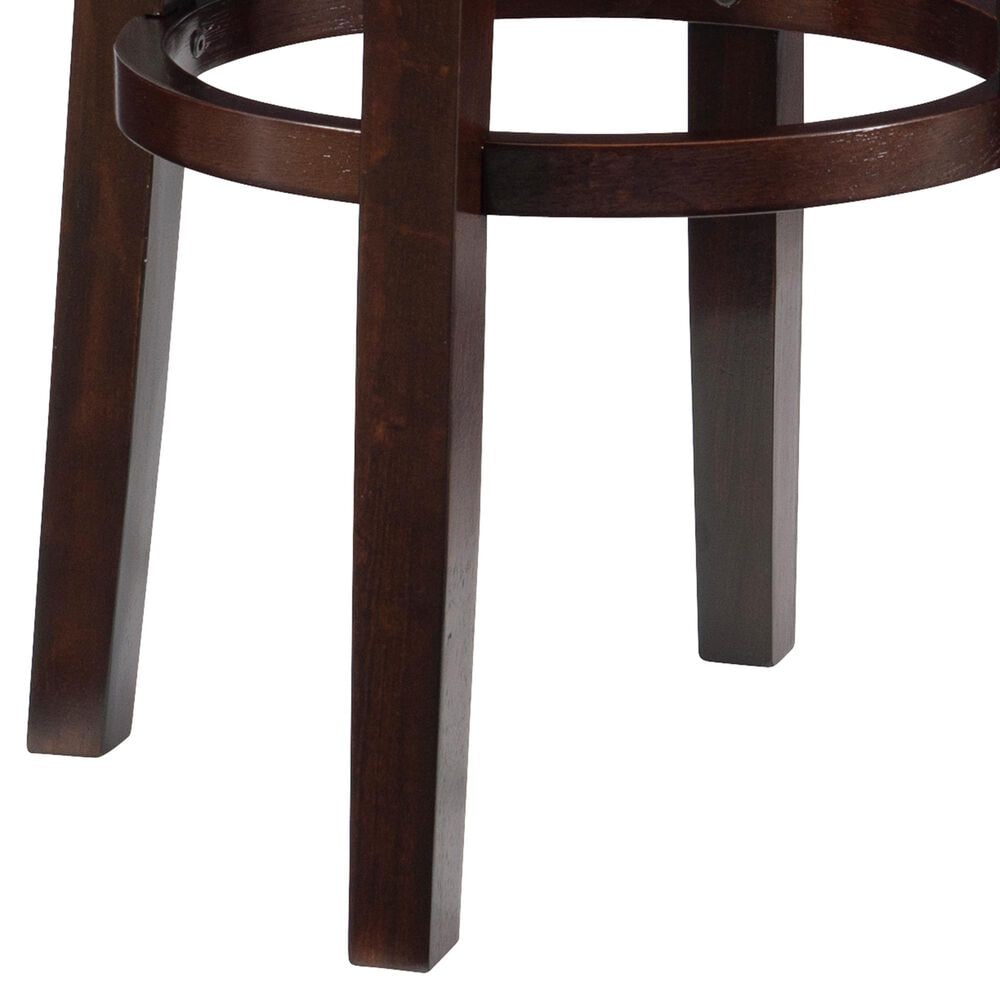 Linon Home Decor Maya Swivel Bar Stool with Black Cushion in Rich Brown, , large