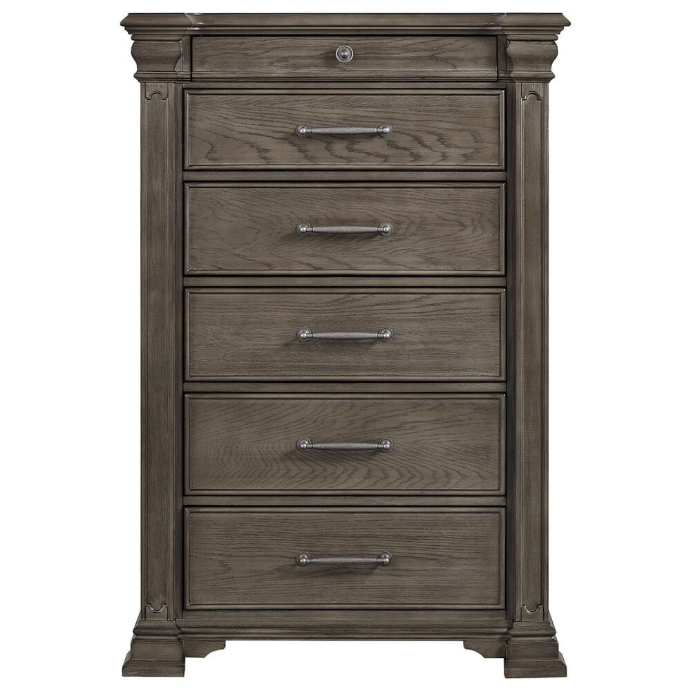 Mayberry Hill Kings Court 5 Piece King Storage Bedroom Set in Grey, , large