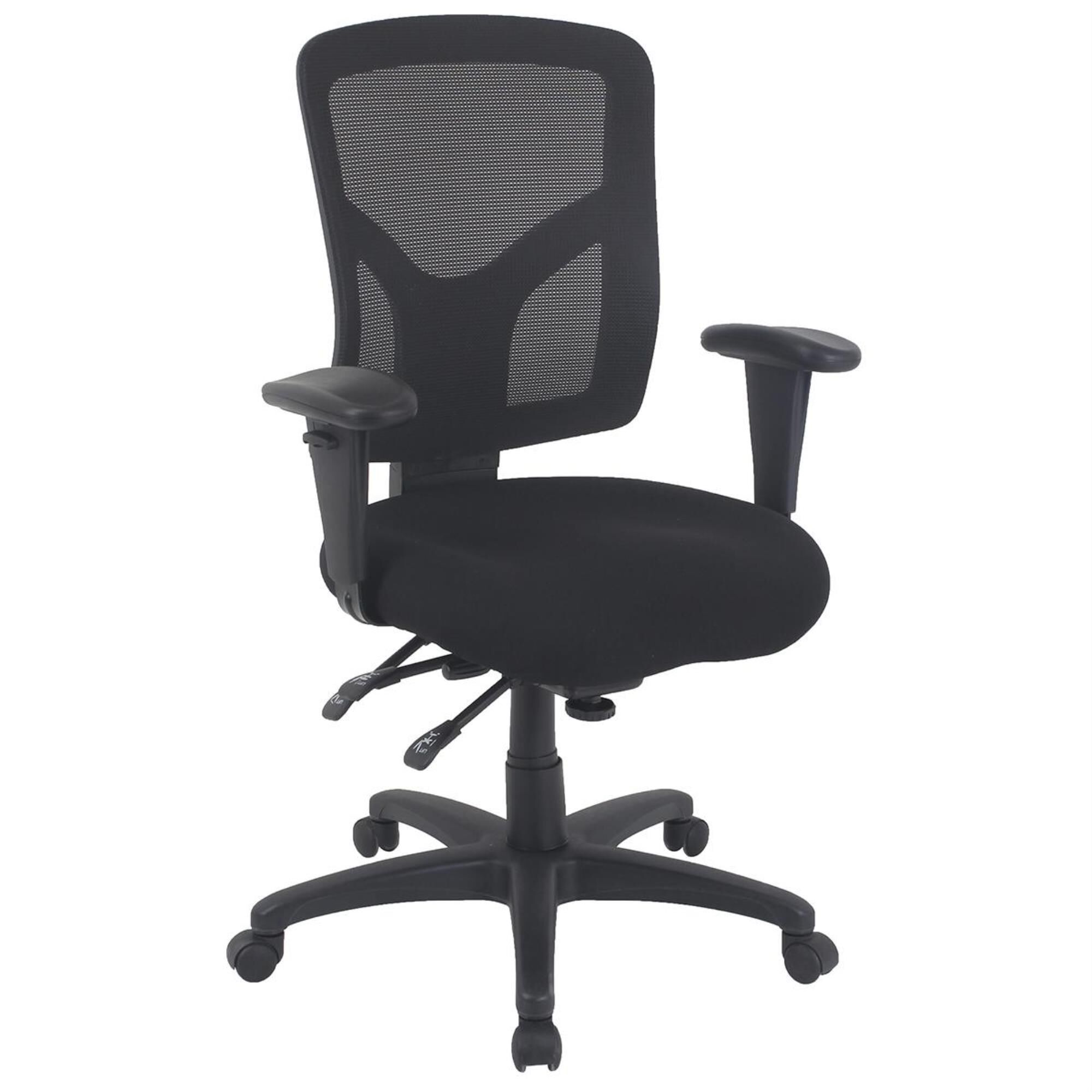 Global Seating Zephyr Mesh Mid Back Executive Desk Chair in Ebony