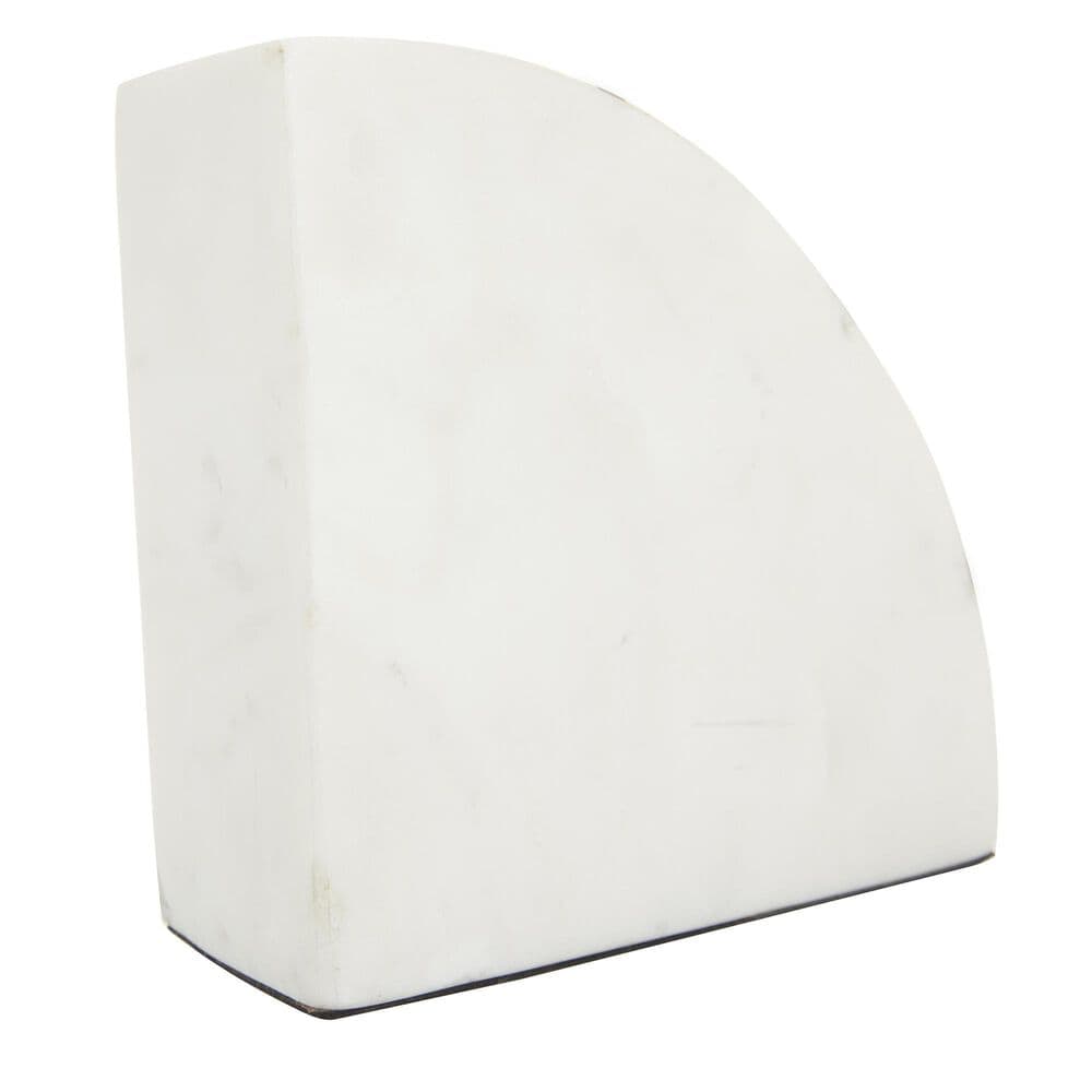 Maple and Jade 5&quot; Decorative Bookend in Matte White, Gray and Gold &#40;Set of 2&#41;, , large